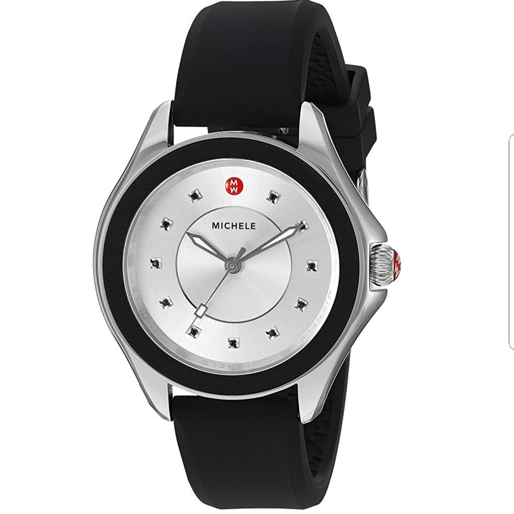 Michele watch women Cape Black Silicone Strap